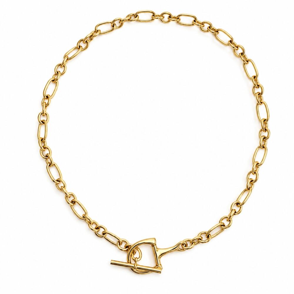 Chunky Equestrian Bit Chain Necklace – 18K Gold Plated, Waterproof